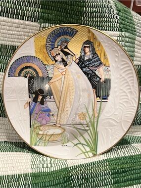 Knowles Decorative Plate with Gold, White, Blue, Green and Purple Accents